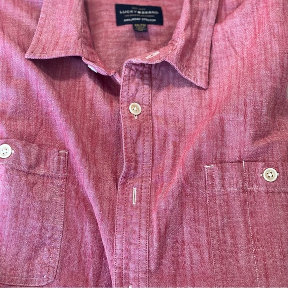 Mens Lucky Brand Men’s Button Down Shirt XXL Red Long Sleeve Casual - Picture 6 of 6